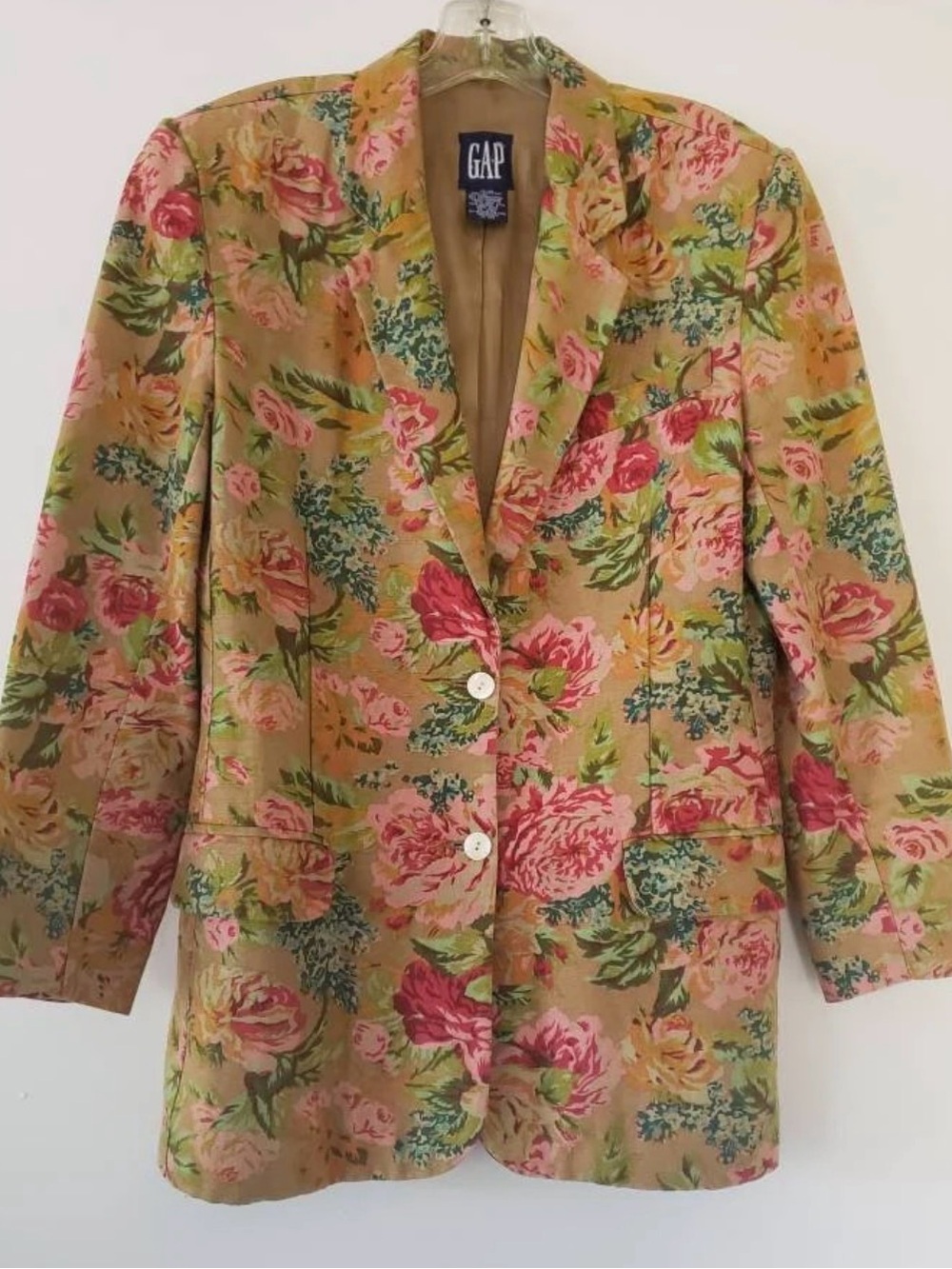 GAP 1990’s Y2K French garden vintage linen floral blazer